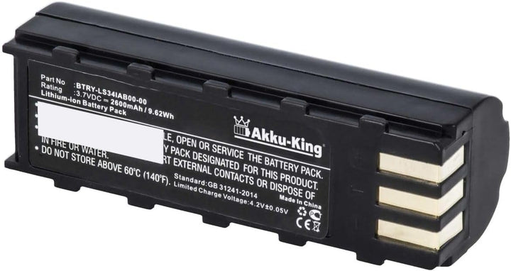 Akku-King Akku Akku kompatibel mit Zebra 21-62606-01 - Li-Ion 2600 mAh - für Zebra MT2000 Symbol DS3