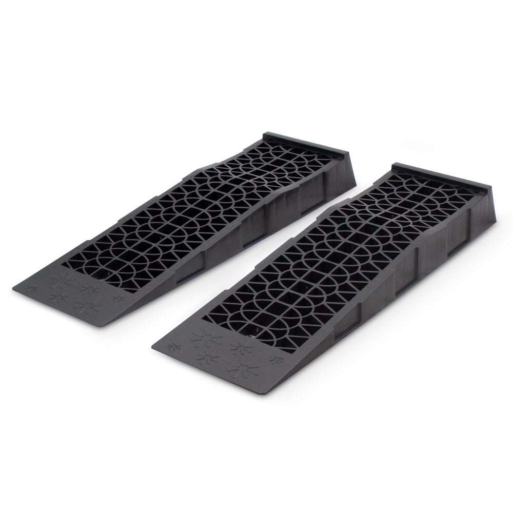 BITUXX PKW Auffahrrampen Set 5T bis 200mm KFZ Kunststoff Rampe Autorampe Hebebühne Plattform Auffahr