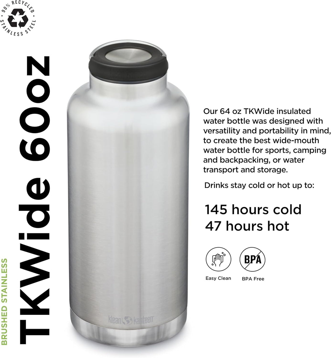 KleanKanteen ®TKWide V Trinkflasche Brushed Stainless One Size