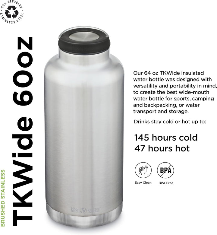 KleanKanteen ®TKWide V Trinkflasche Brushed Stainless One Size