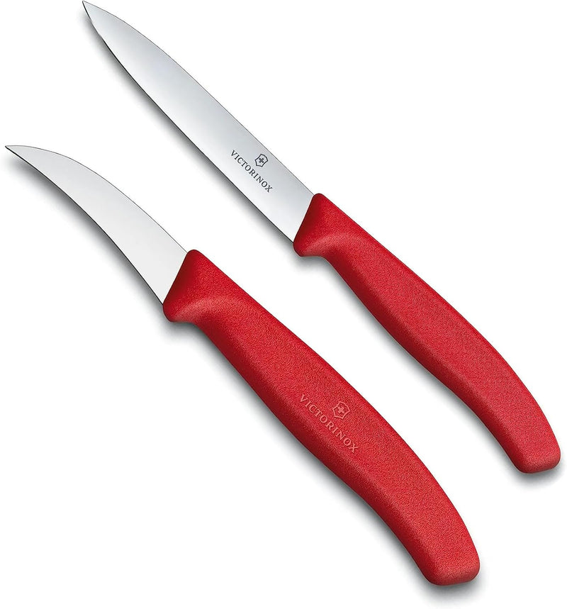 Victorinox - Tourniermesser Starter-Set Swiss Classic Rot – 6 cm gebogen + Gemüsemesser 10 cm – ohne