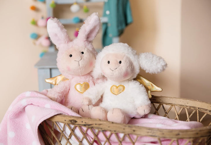 Kuscheltier Schutzengel Hase La La Bunnie 30cm mit goldenem Herz & Flügeln in Geschenkbox – Schaf-En