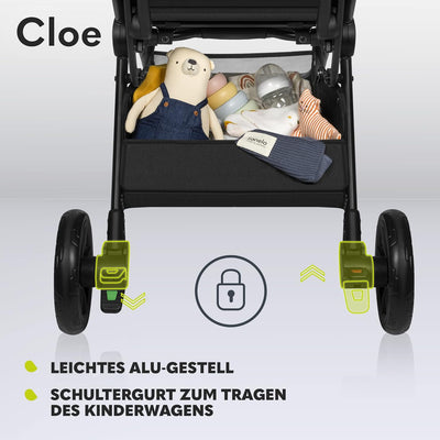 LIONELO Cloe Zusammenklappbarer Kinderwagen bis zu 22 kg, Verstellbare Rückenlehne Schlaffunktion, 5