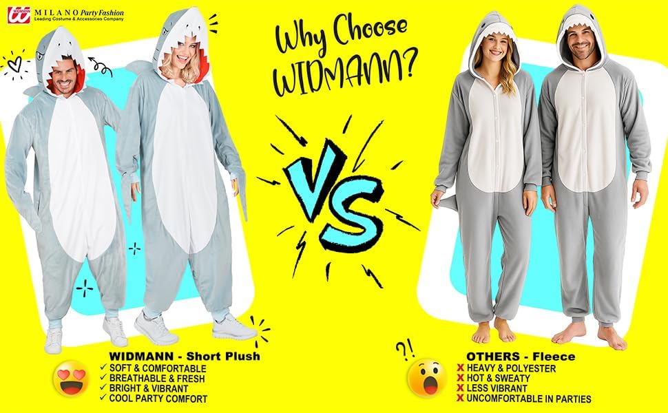 W WIDMANN MILANO Party Fashion - Tier Overall für Erwachsene, weicher Plüsch Jumpsuit mit Kapuze, Ti