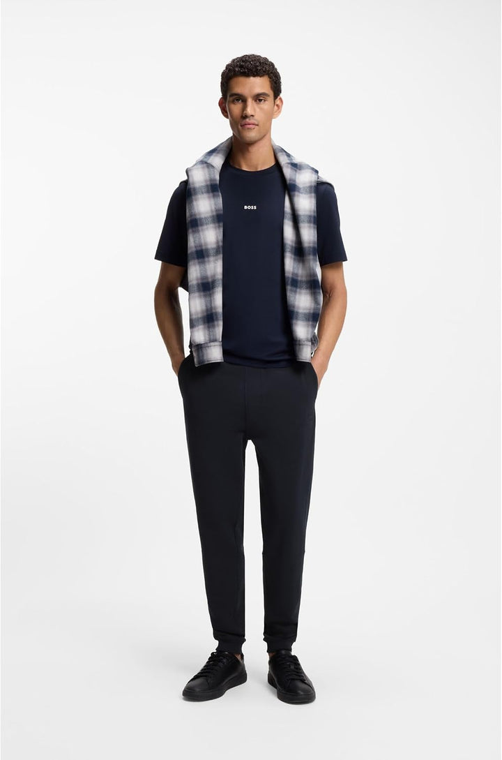 BOSS Herren Sestart Jogginghose aus Baumwoll-Terry mit Logo-Aufnäher 4XL Dark Blue404, 4XL Dark Blue