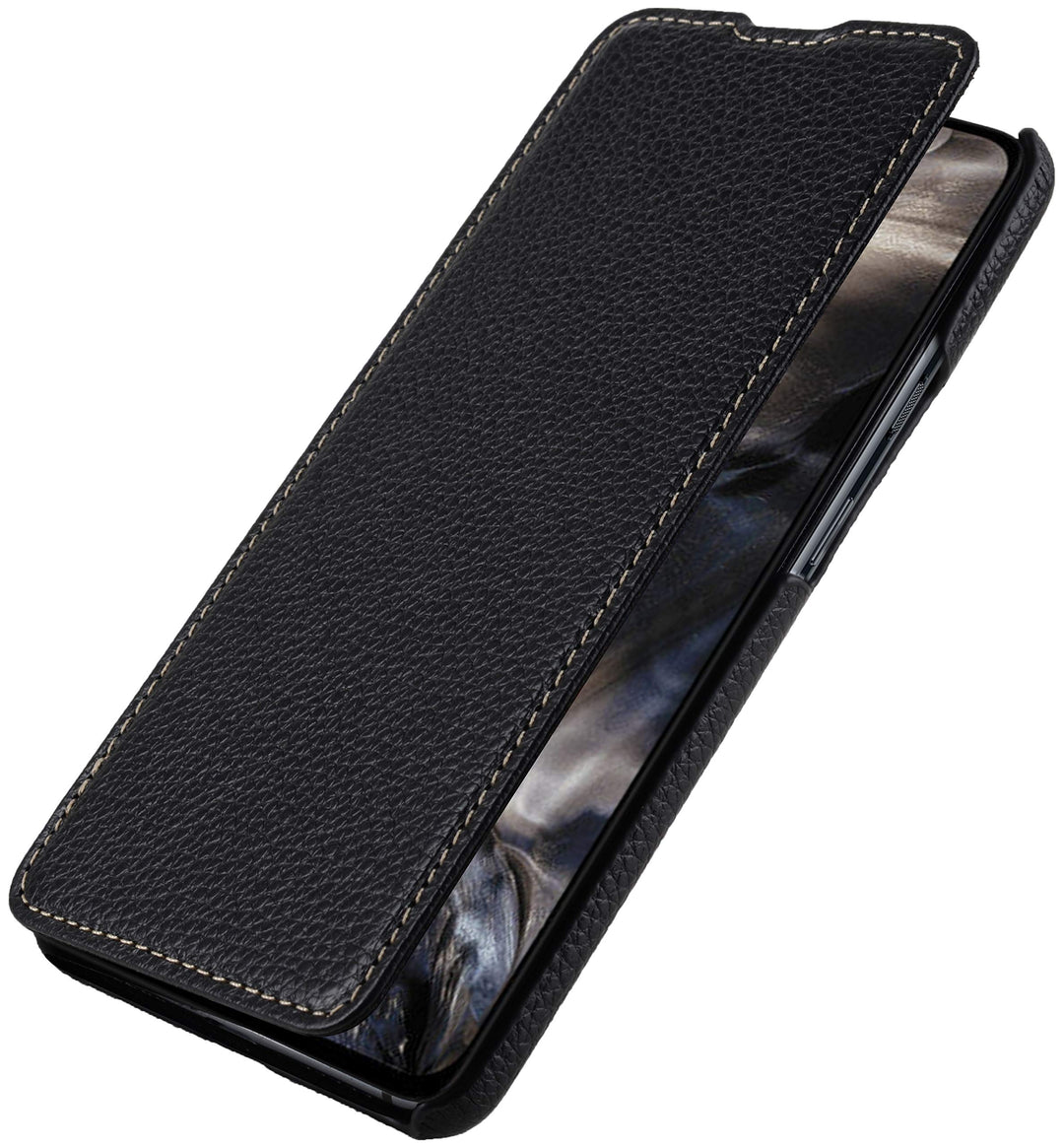 STILGUT Book Case entwickelt für OnePlus Nord Hülle aus Leder zum Klappen, Klapphülle, Handyhülle, L