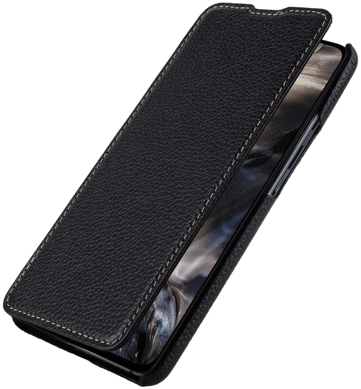 STILGUT Book Case entwickelt für OnePlus Nord Hülle aus Leder zum Klappen, Klapphülle, Handyhülle, L
