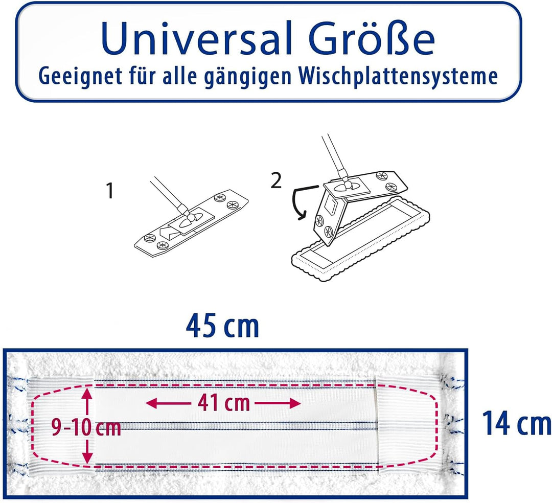 Peggy Perfect 3er Set – waschbarer Wischmopp Mikrofaser Ersatzbezug „Floor Hero“ mit Einer Grösse vo