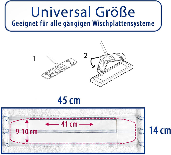Peggy Perfect 3er Set – waschbarer Wischmopp Mikrofaser Ersatzbezug „Floor Hero“ mit Einer Grösse vo