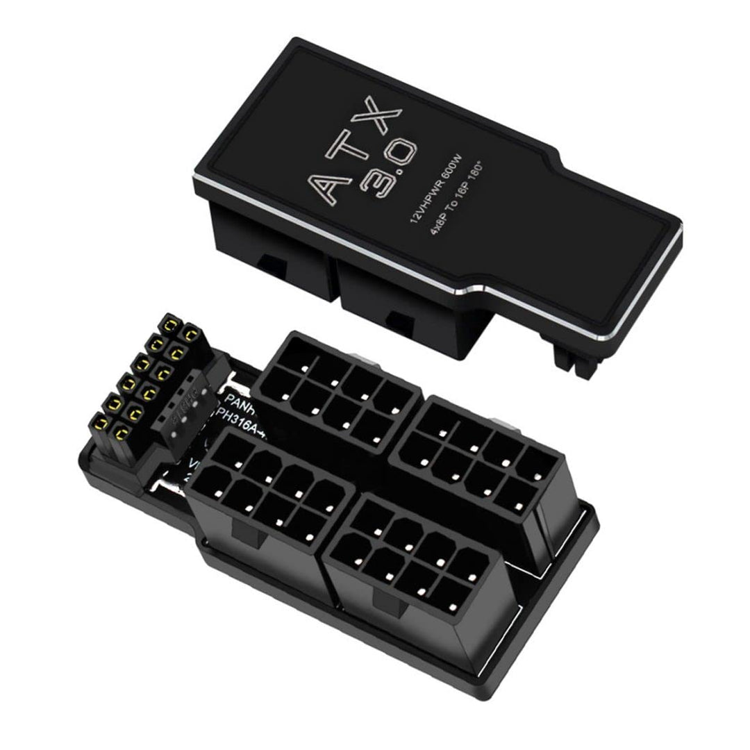 chenyang ATX 8Pin 4 Port zu 12VHPWR ATX3.0 PCI-E 5.0 16Pin Power Modular Adapter 90 Grad nach unten