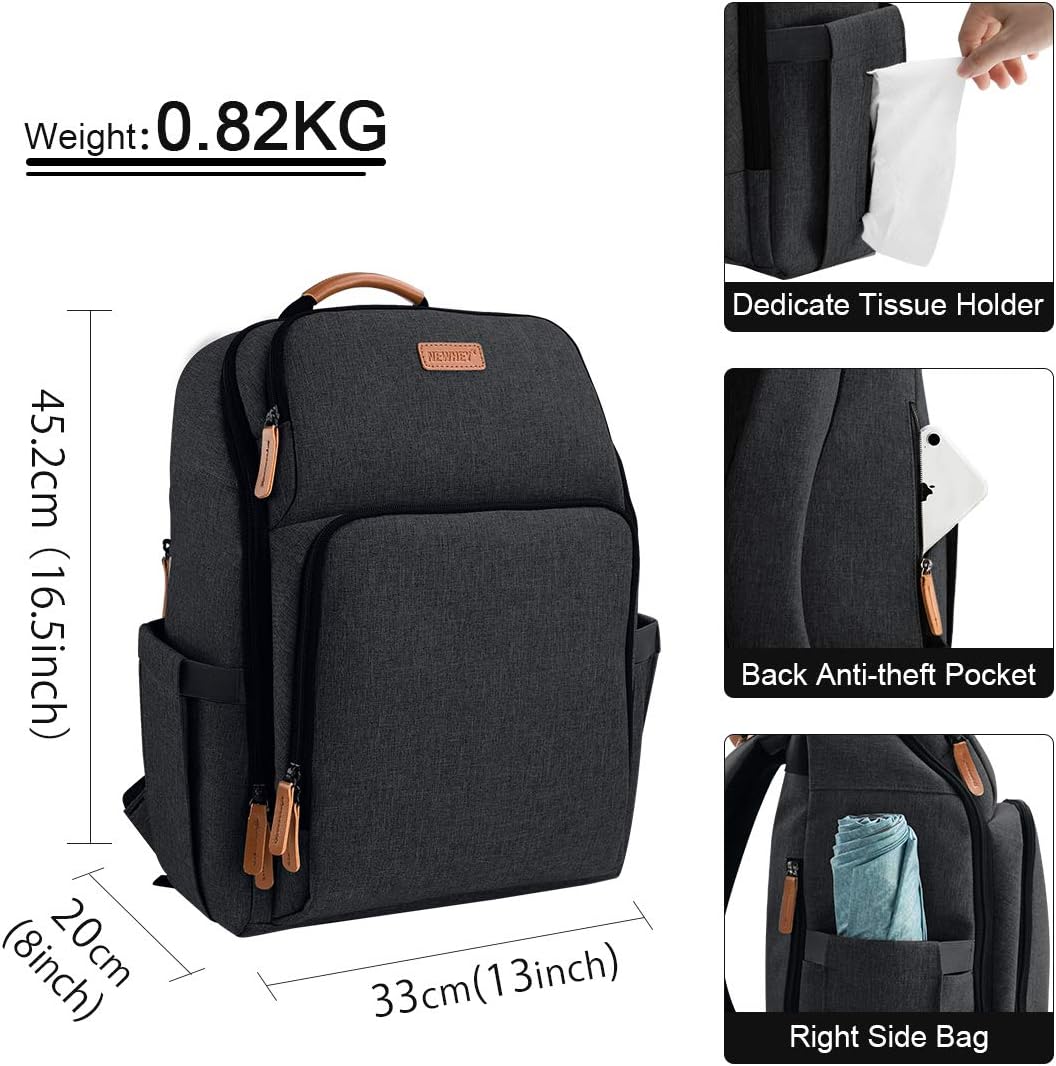 NEWHEY Wickelrucksack für Babys, wasserdicht, grosse Kapazität, Reisetasche, multifunktional, Rucksa