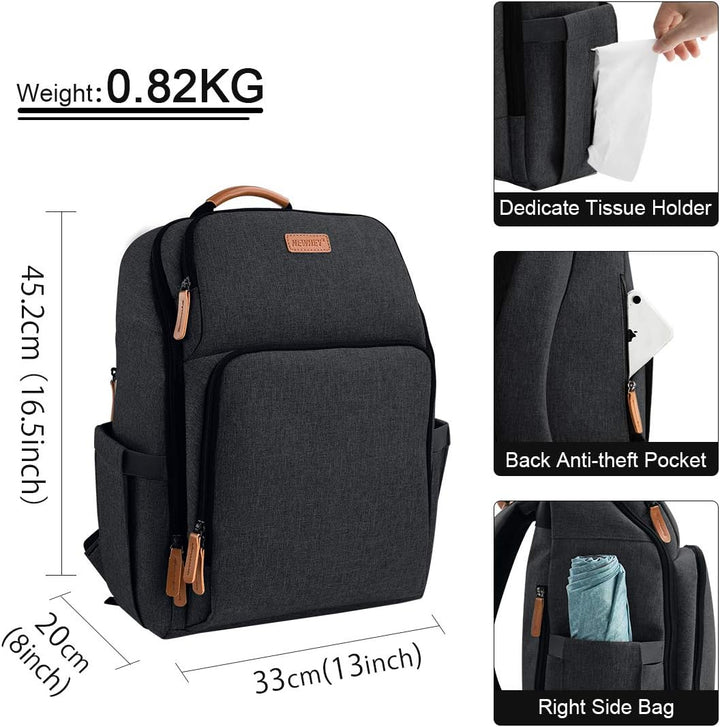 NEWHEY Wickelrucksack für Babys, wasserdicht, grosse Kapazität, Reisetasche, multifunktional, Rucksa