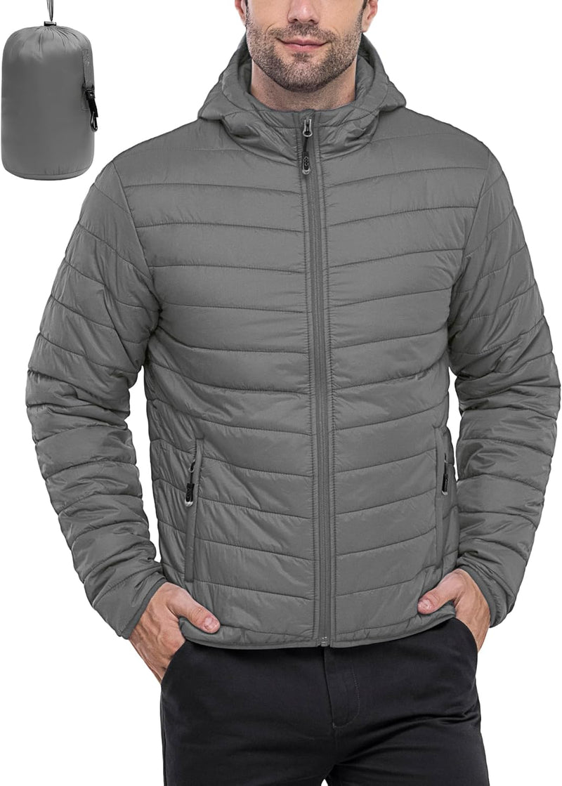 33,000ft Herren Leichte Steppjacke Outdoor Wasserbeständige Übergangsjacke Warme Winterjacke für Män