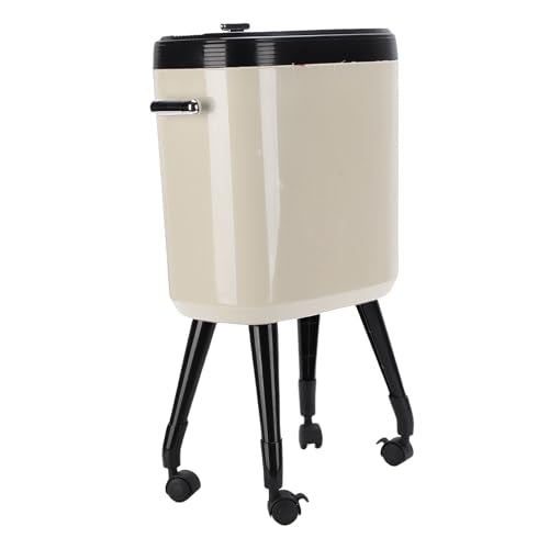 VBESTLIFE Hochbeiniger Mülleimer mit Rädern, 3,96 Gallonen/15 L, Schmales Design mit Deckel, Rollend