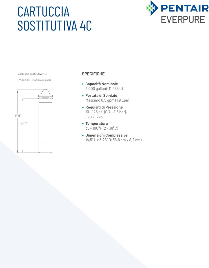 Everpure EV9601-00 4C Wasserfilter Sys SGL, grau, 1 Stück (1er Pack)
