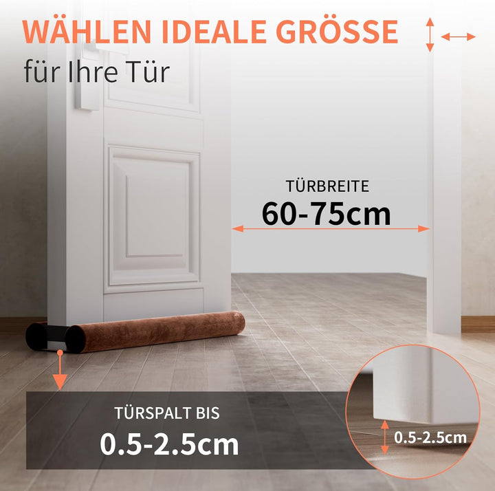 Zugluftstopper für Türen 60-100CM Türdichtung Unten Ohne Kleben Rückstandlos Tür Luftzugstopper - En