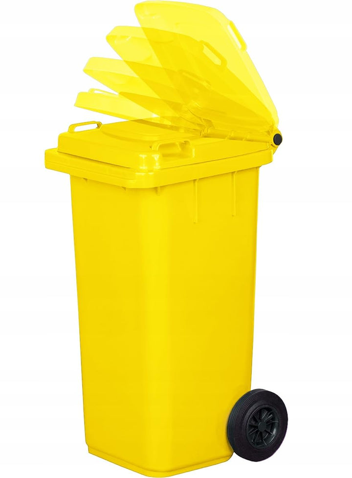 gardivo Mülltonne 120 Liter Abfalltonne Reststofftonne Mülleimer mit 2 geräuschlosen Rädern, Klappde