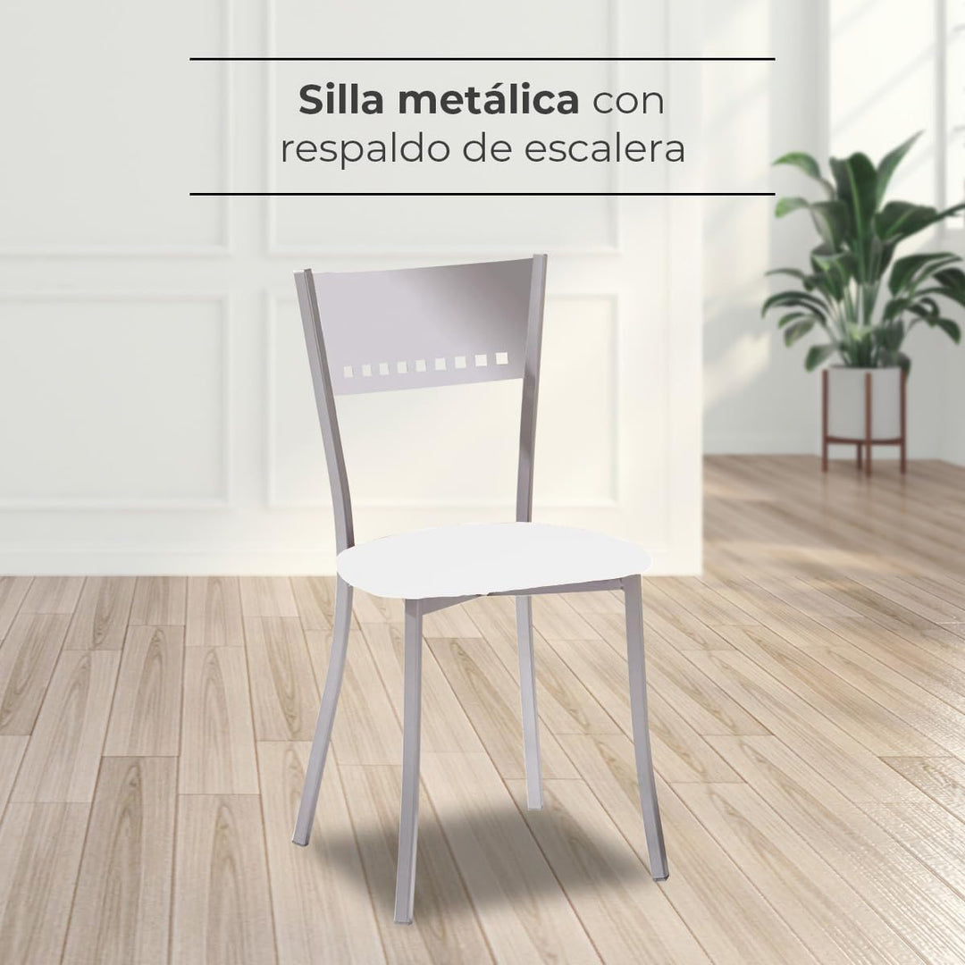 ASTIMESA SCOBBL kuechenstuhl, Metall Kunstleder Aluminium, weiss, Altura de asiento 45 cms, Weiss