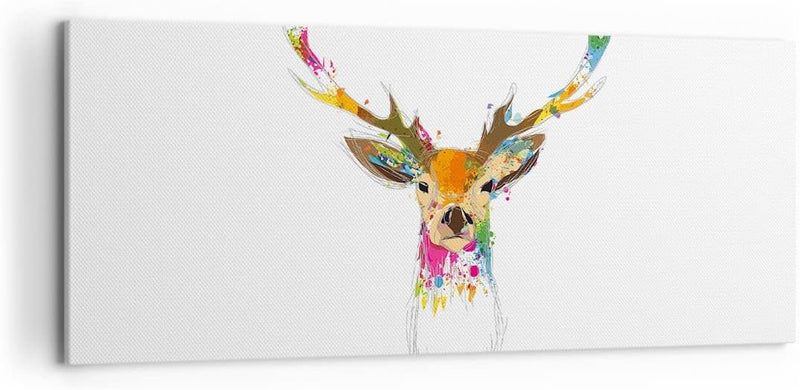 Wandbilder Dekoration Wohnzimmer Deer fantasie Graffiti Grafik Panorama Bilder auf Leinwand 120x50cm