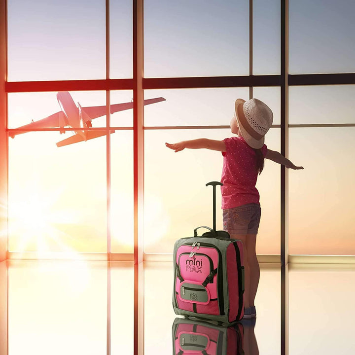 MiniMax Reisekoffer auf Rollen mit Vordertasche für Spielzeug/Puppen/Teddybär Rosé Inim Xam, Rosé In