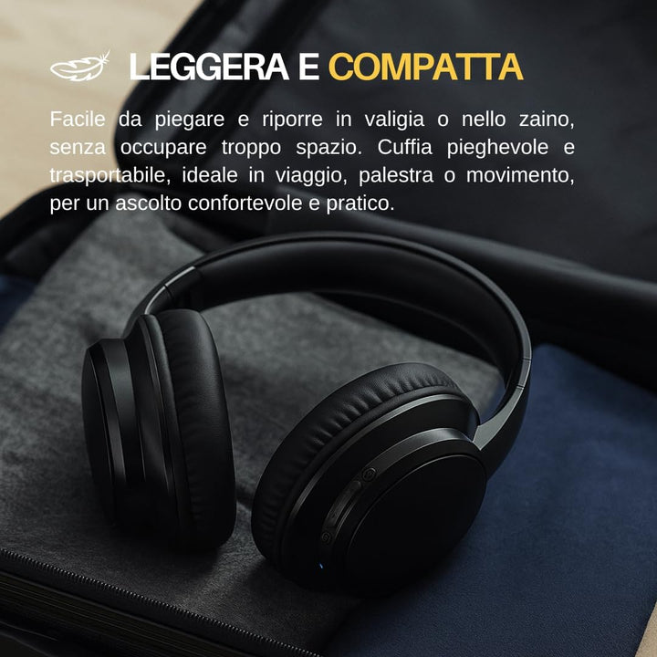 Trevi DJ 12E35 BT Kabellose Over-Ear-Kopfhörer, HiFi-Stereo-Kopfhörer mit Mikrofon, 8 Stunden Spielz