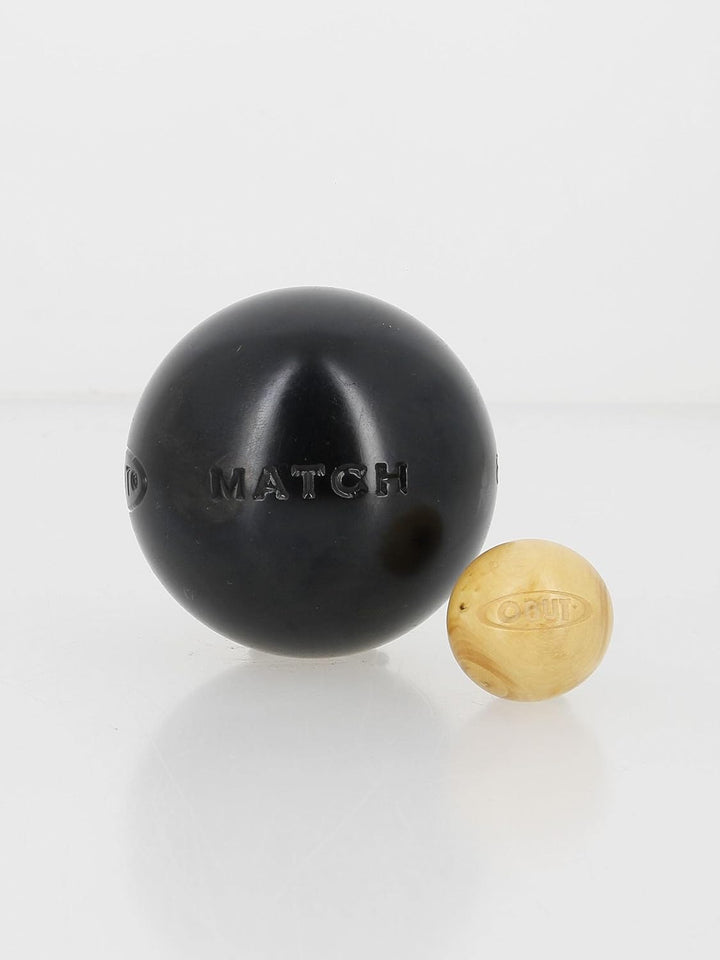 Obut Match Pétanque-Kugeln, 0 Riefelung, Schwarz, 73 mm Schwarz 670g, 700g