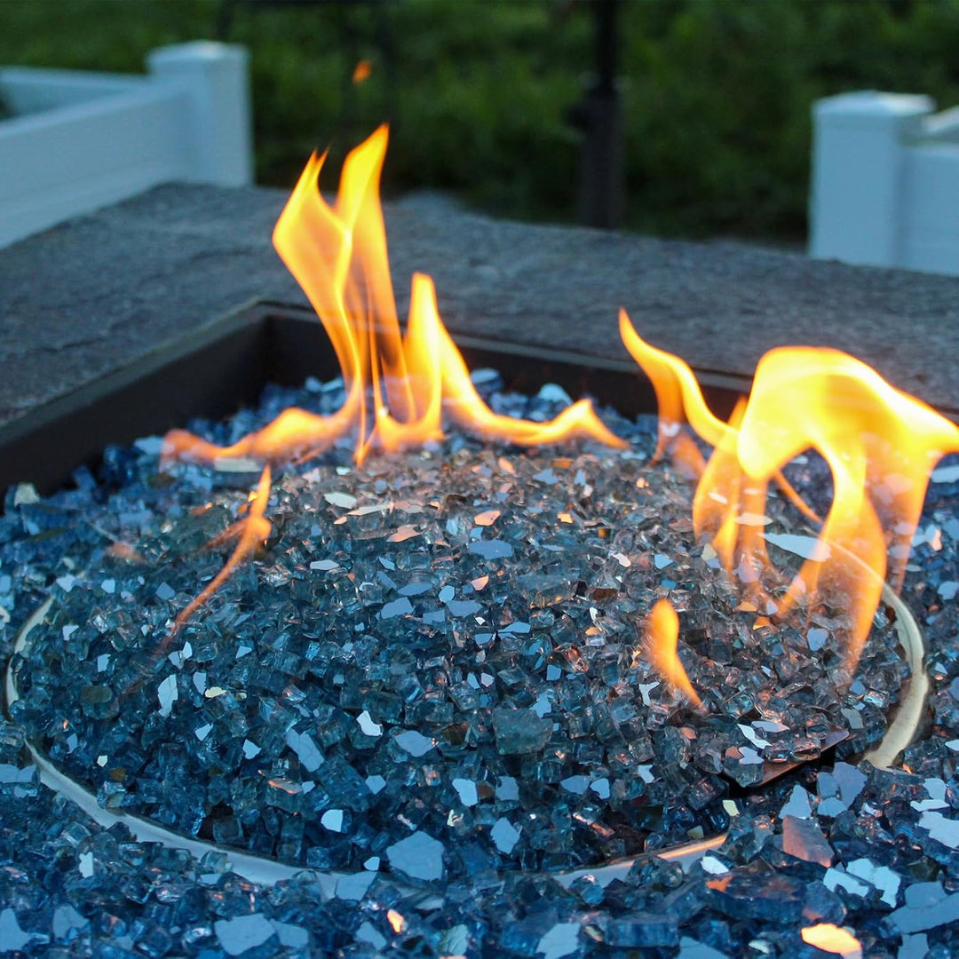 QUARKZMAN 1 Pfund Feuer Glas Felsen 6-9mm Hoch Glanz Reflektierend Feuerstelle Glas für Kamin Feuers