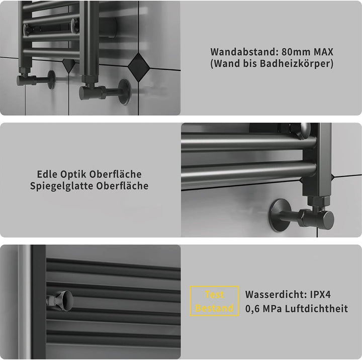 Heizkörper, Badheizkörper, Handtuchwärmer & Heizung fürs Badezimmer, Handtuchhalter, stylischer Hand