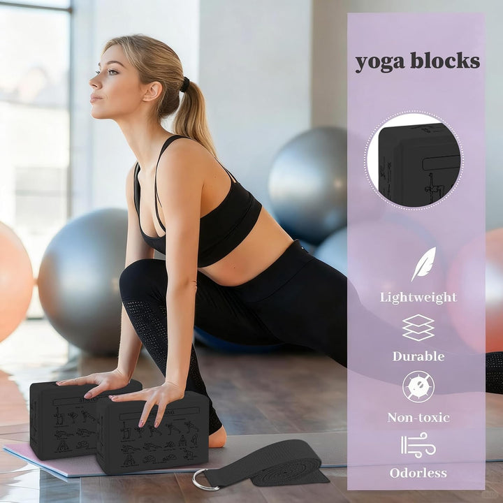 Schaumstoff-Yoga-Blöcke – Set mit hoher Dichte, leichte, weiche und rutschfeste Stützblöcke, verbess