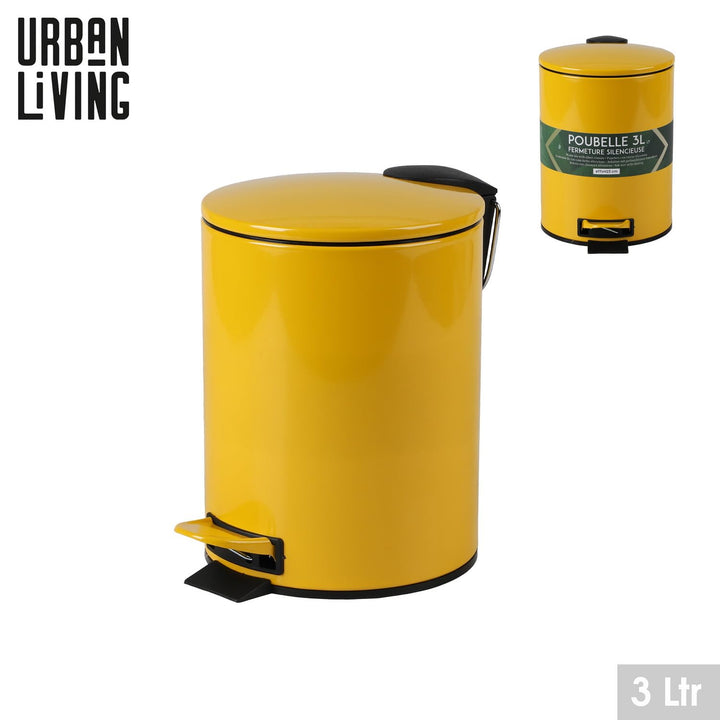 Urban Living 3 Liter Tret-Mülleimer Kosmetikeimer Tretmülleimer mit Absenkautomatik - herausnehmbare