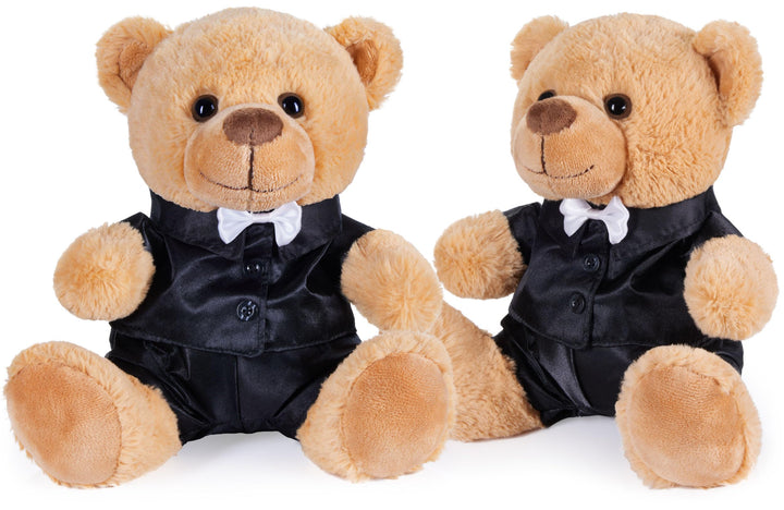 BRUBAKER Teddybär Bräutigampaar - 25 cm Teddy Set im Anzug - Geschenk für Hochzeit und Verlobung - H