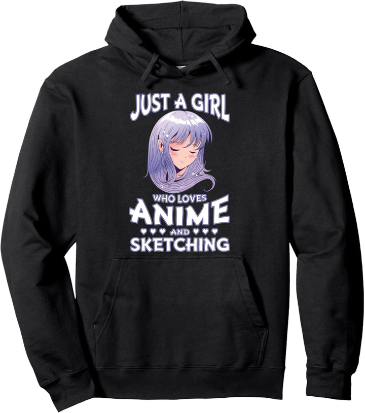 Just A Girl Who Loves Anime Geschenke für Teen Mädchen Merch Pullover Hoodie