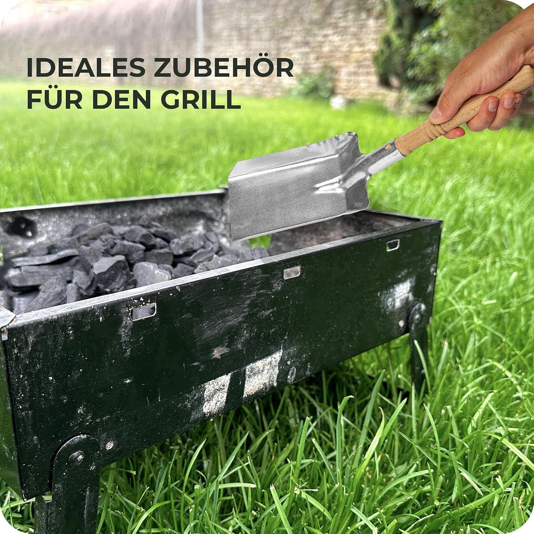 Kohleschaufel Kohlelöffel Ascheschaufel Schaufel Kamin Ofenschaufel (4, Kohleschaufel verzinkt), 4
