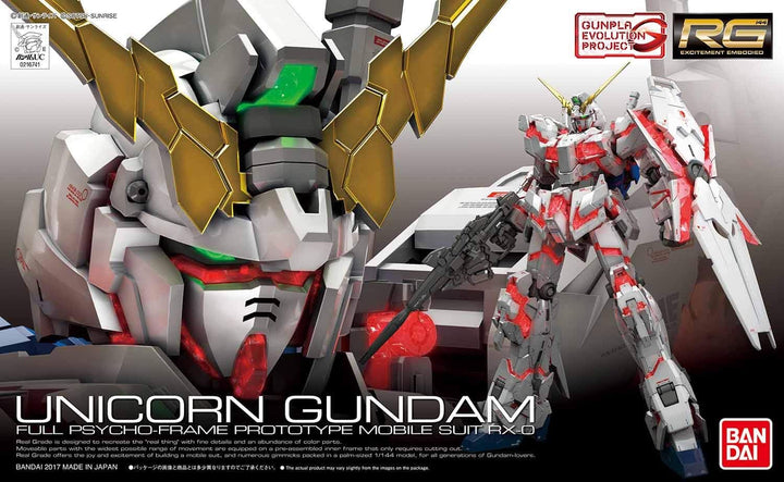 Bandai Model Kit Gundam – RG 1/144 – Einhorn Gundam (Kampagne) – 13 cm