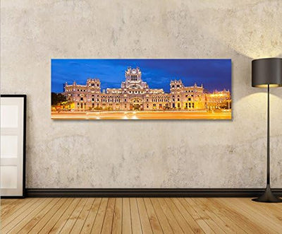 islandburner Bild Bilder auf Leinwand Madrid Panorama XXL Poster Leinwandbild Wandbild Art up Your L