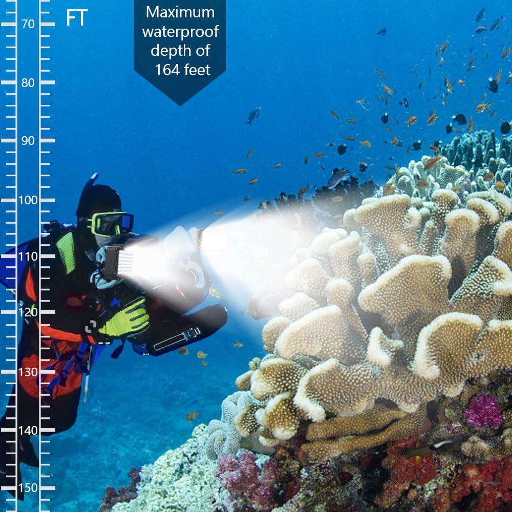 Suptig Unterwasserlichter Tauchlicht 84 LED High Power Dimmbar Wasserdichtes LED-Videolicht Wasserdi