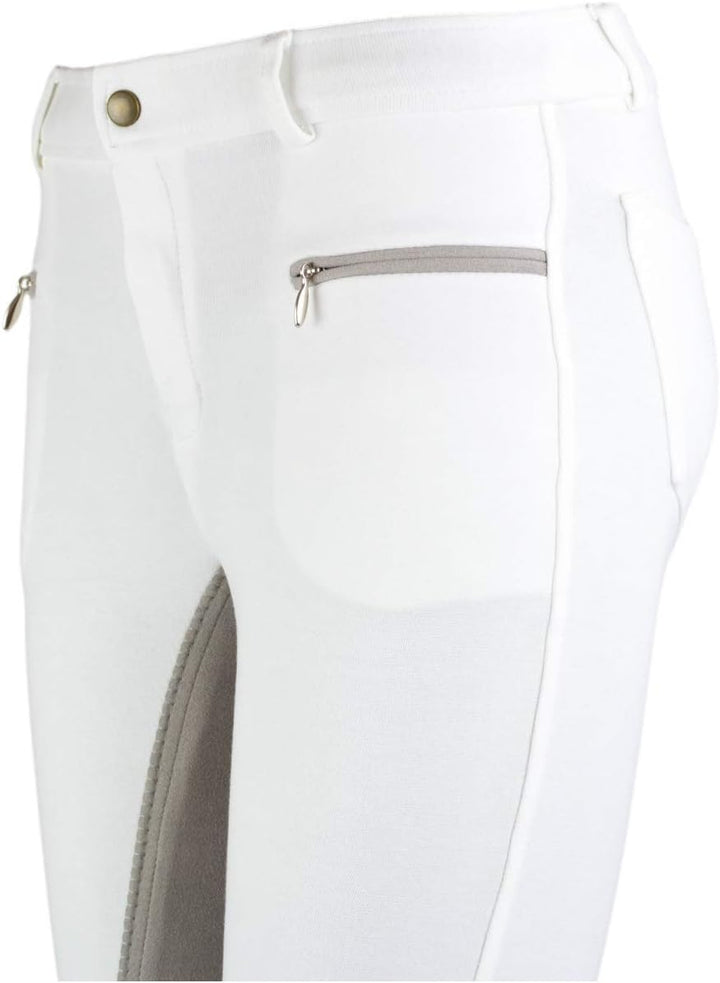 RL24 Damen Reithose Vollbesatz Flex BASICLINE, Weiss/Grau