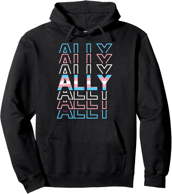Ally Transgender Transsexual Trans Pride Flag LGBT Men Women Pullover Hoodie