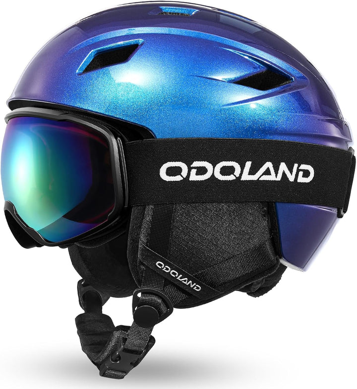 Odoland Skihelm Kit mit Ski Skibrille, Snowboard Helm für Männer Frauen Teenager Kinder, Verstellbar