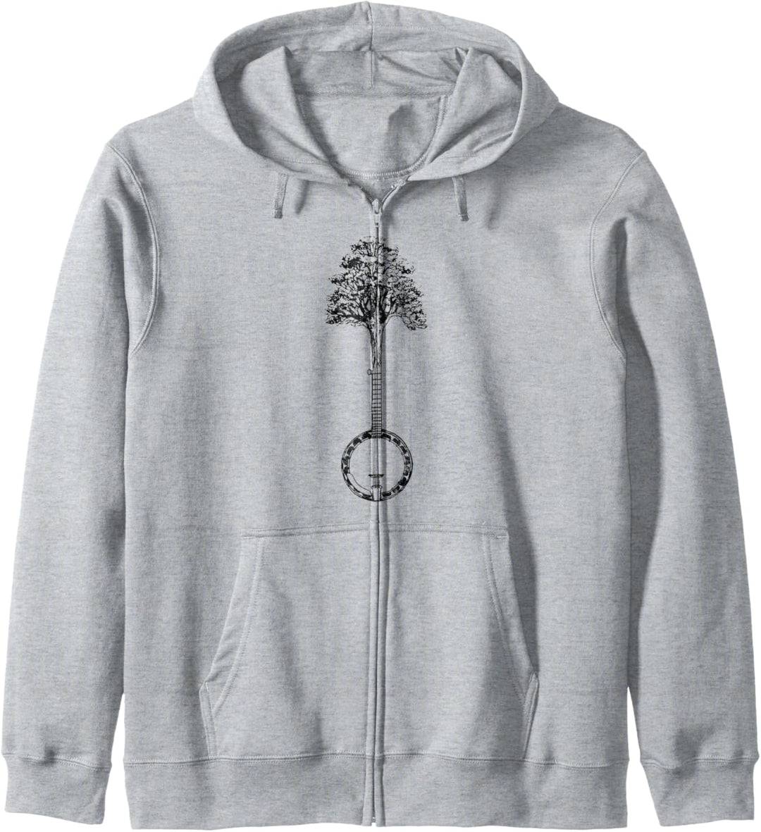 Banjo Tree Minimalist Design Vintage Nature & Music Graphic Kapuzenjacke