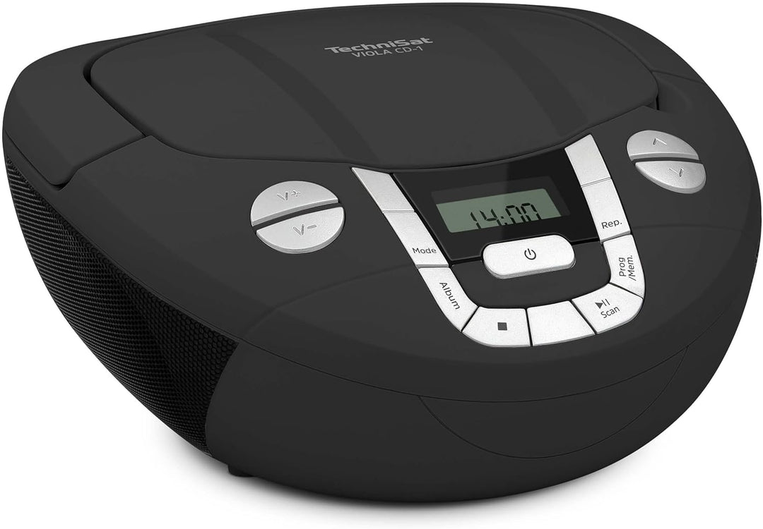 TechniSat Viola CD-1 - tragbarer Stereo CD-Player, Boombox mit praktischem Tragegriff (Radio für Kin