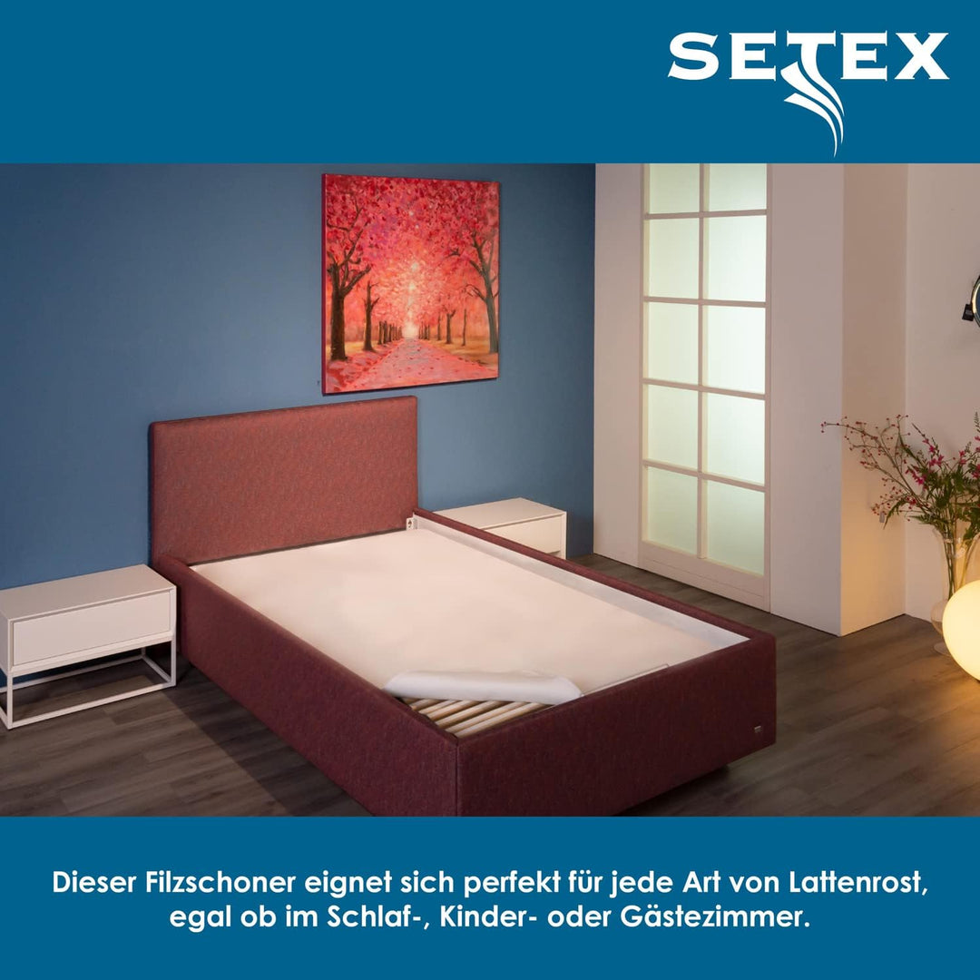 SETEX Nadelfilz Matratzenunterlage, Polyester-Nadelvlies, Matratzenschoner zum Auflegen auf Lattenro