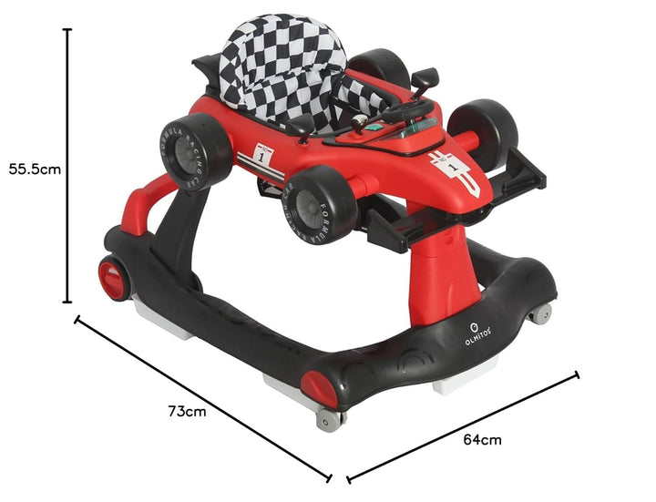 Olmitos 3-in-1-Baby-Rollator Racing: Lauflernwagen und Schubwagen für Babys erste Schritte – ab 6 Mo
