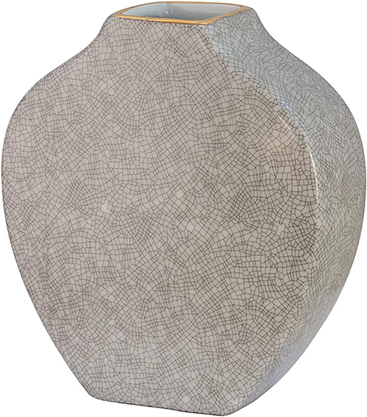 Fink Minta Vase aus Porzellan in der Farbe Gold-Grau, Masse: 6cm x 15cm x 18cm, 127106