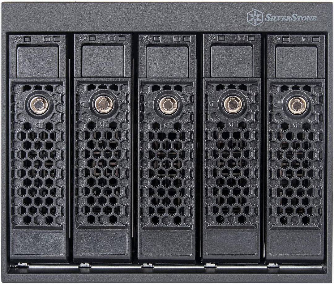 Silverstone SST-FS305-E - Hot-Swapping-Adapterkäfig SAS-12G/SATA-6-Gbit/s, DREI-5,25-Zoll-Einschübe-