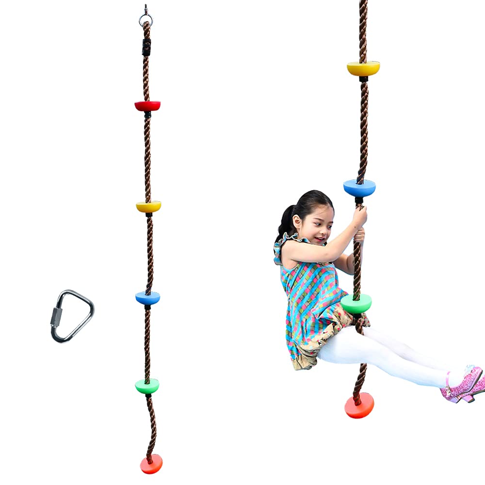 2 m Kletterseil Schaukel mit Trittflächen Kletter-Tau Tellerschaukel Hängeschaukel Ninja Seil Ninja
