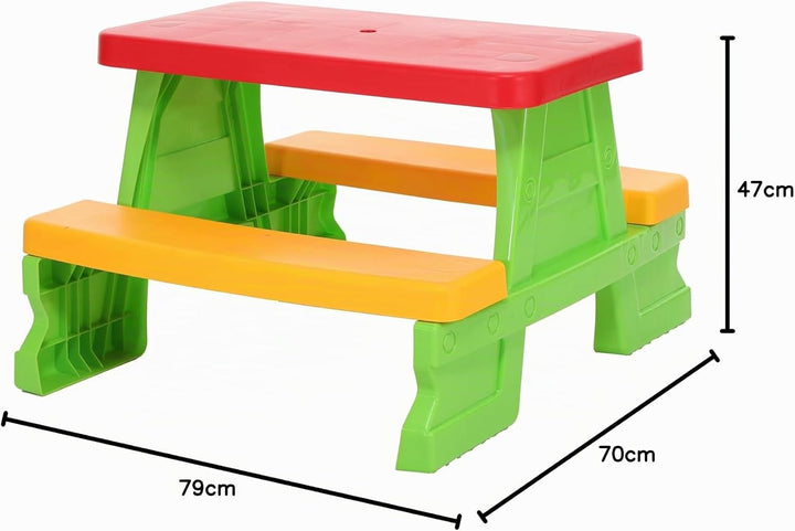 Kinder Sitzgruppe Picknick Sitzgarnitur Outdoor Bank Tisch Kombi grün, Grün