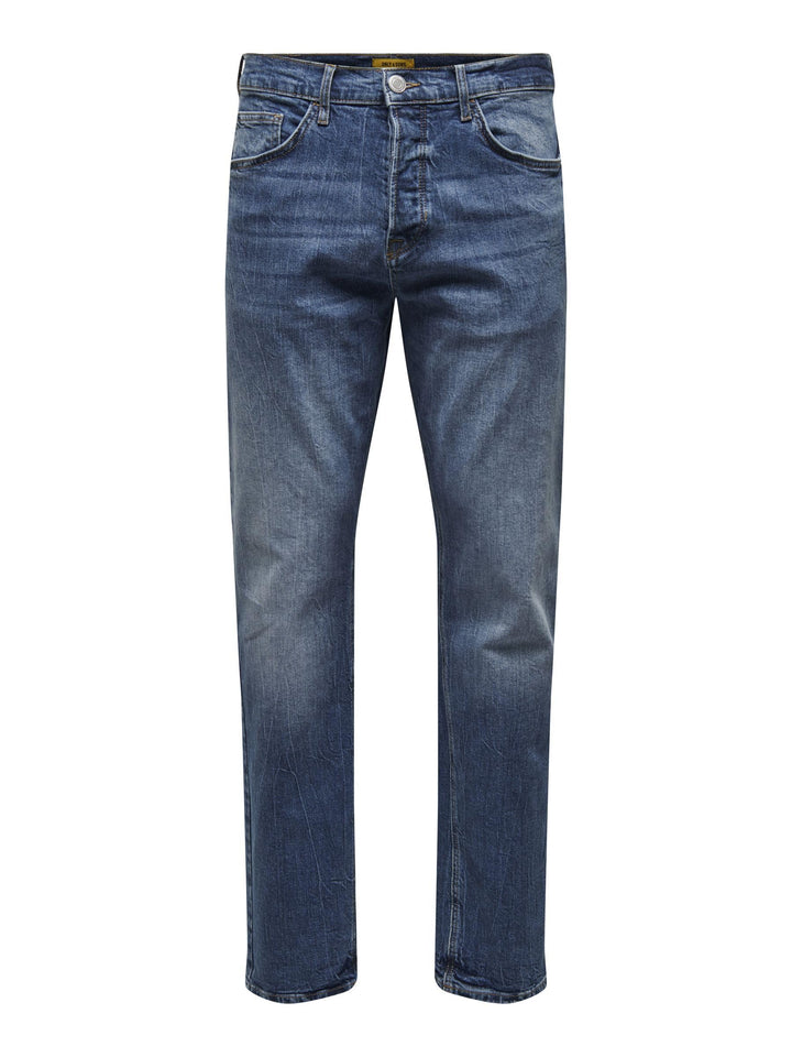 ONLY & SONS Herren Jeans ONSAVI Comfort 4934 - Relaxed Fit - Light Blue Denim 29W / 32L Dark Medium