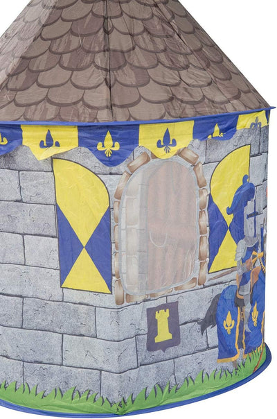 infactory Ritterzelt Kinder: Kinder-Spielzelt im Ritterburg-Look mit Tür & Fenster, Transporttasche