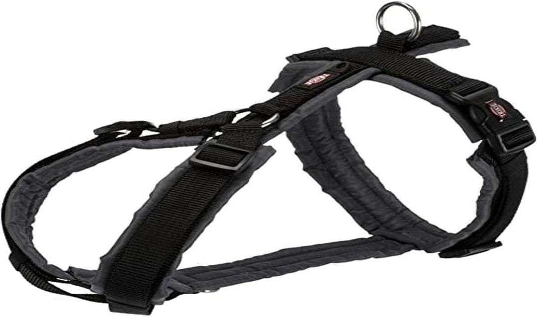 TRIXIE Trekkinggeschirr New Premium, M 53-64cm/20mm, schwarz/Graphit, Hund Schwarz / Graphitgrau M,